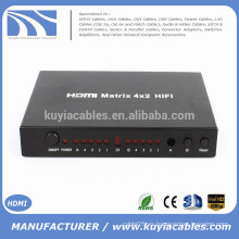 4 en 2 hacia fuera 4 * 2 Matriz de HDMI con el convertidor teledirigido